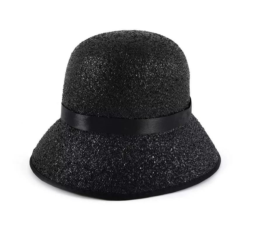 Translation missing: de.Sombrero de los años 20 negro brillante adulto