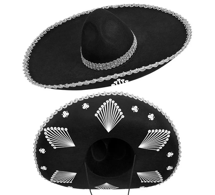 Translation missing: de.Sombrero de Mariachi Mexicano negro adulto