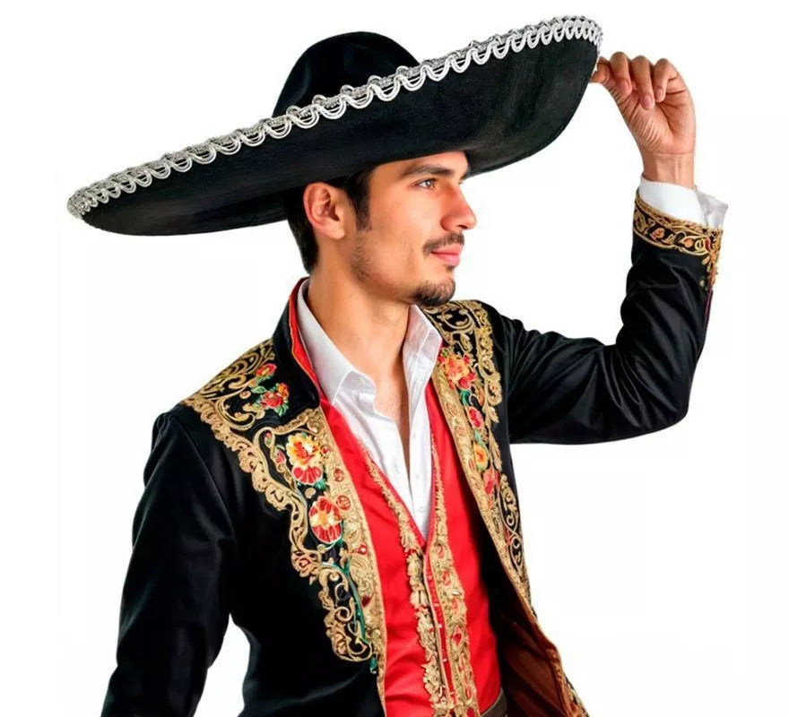 Translation missing: de.Sombrero de Mariachi negro con borde gris
