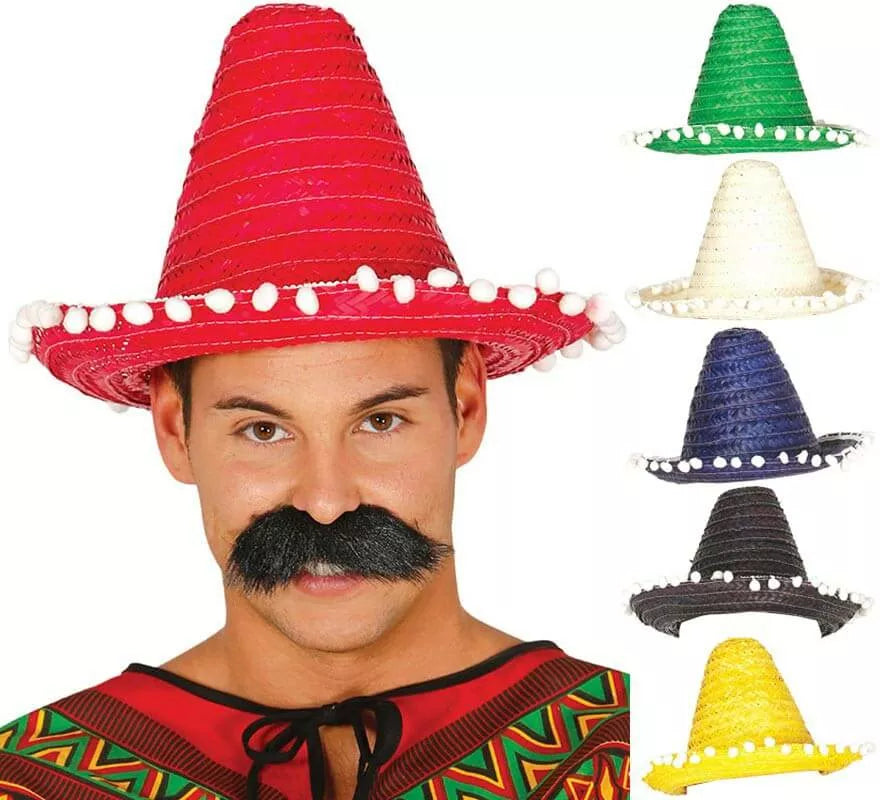 Translation missing: de.Sombrero de Mexicano con Borlas en varios colores de 33 cm