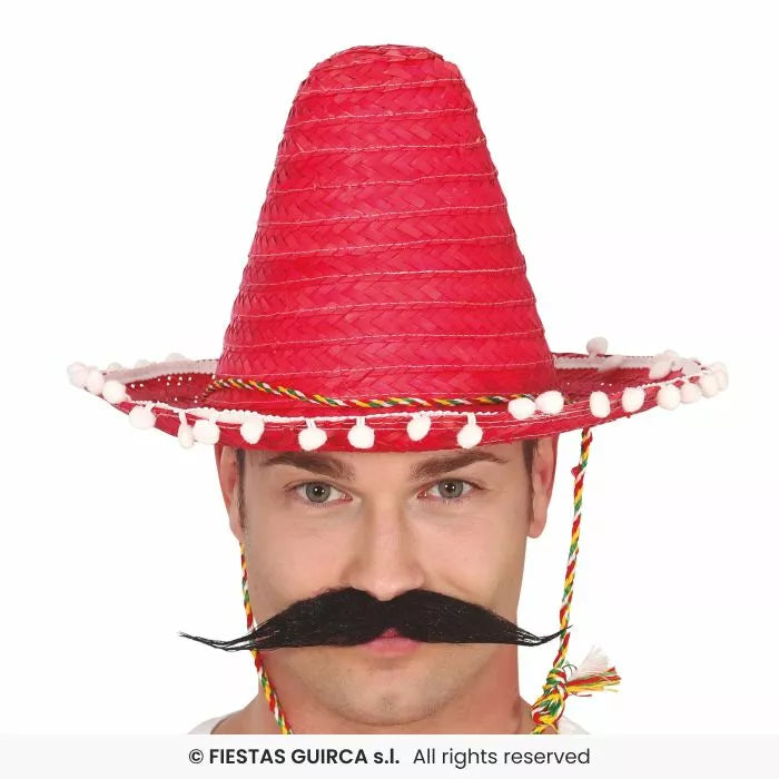 Sombrero de Mexicano con Borlas en varios colores de 33 cm