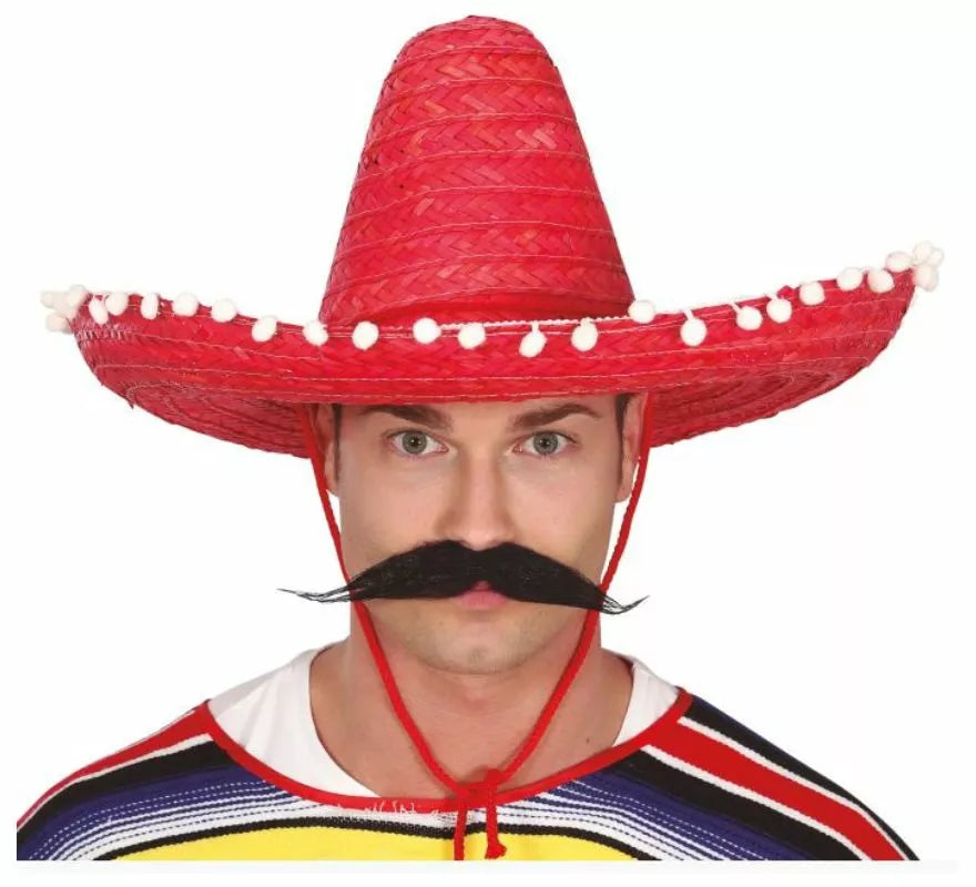 Sombrero de Mexicano con Borlas en varios colores de 50 cm