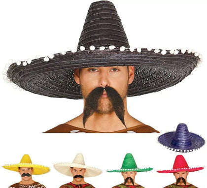 Sombrero de Mexicano con Borlas en varios colores de 60 cm