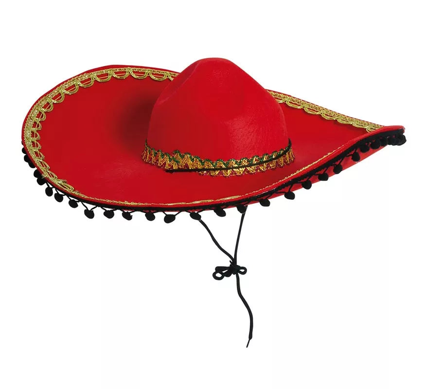 Translation missing: de.Sombrero de Mexicano Rojo Fieltro