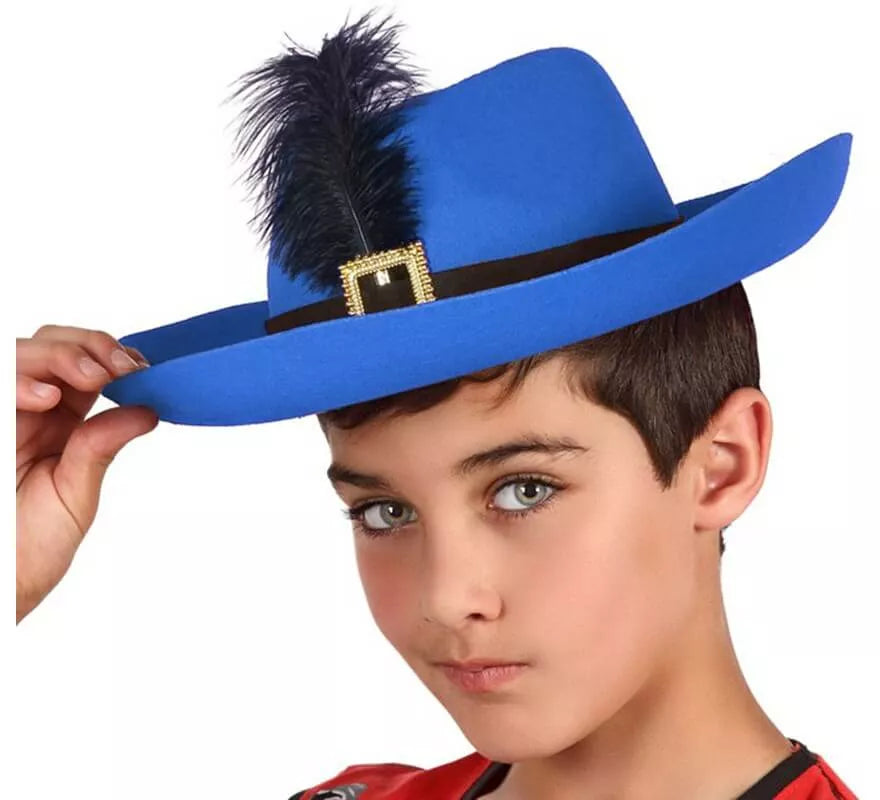 Translation missing: de.Sombrero de Mosquetero Azul infantil