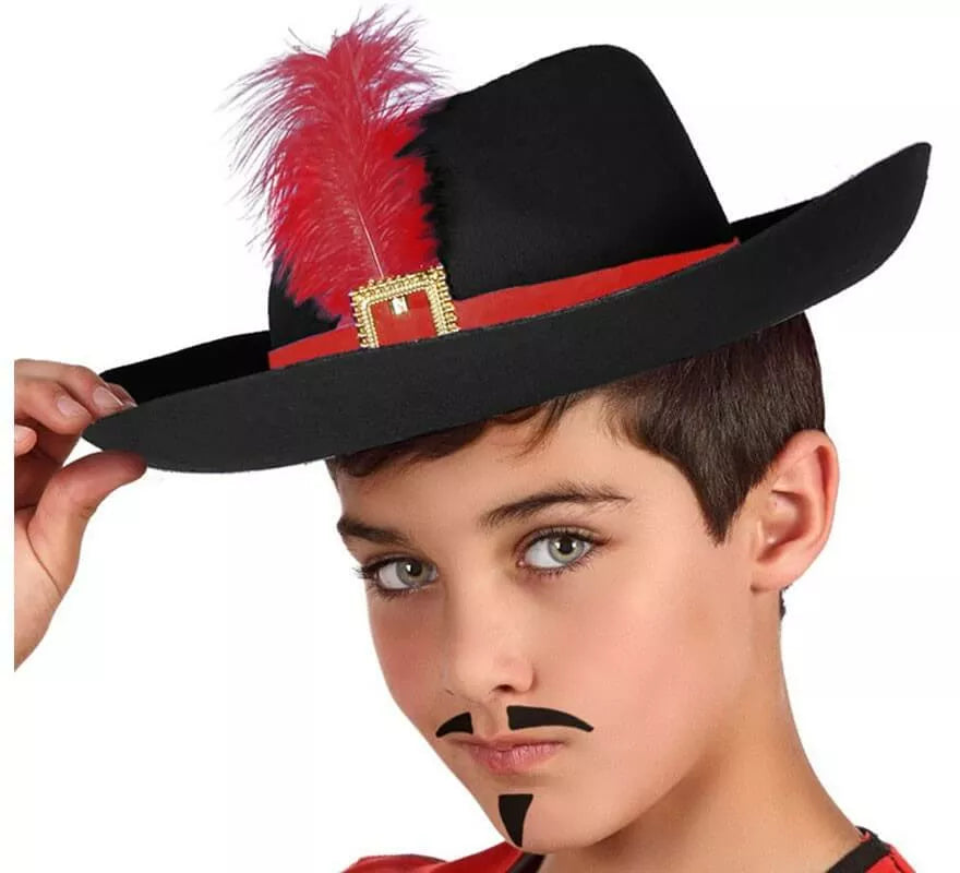 Translation missing: de.Sombrero de Mosquetero Negro Infantil