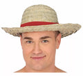 Sombrero de Paja con cinta roja adulto