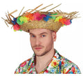 Sombrero de Paja con Flores tropical