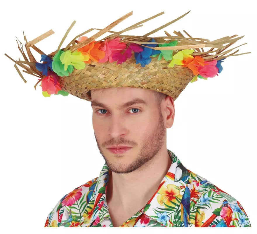 Translation missing: de.Sombrero de Paja con Flores tropical