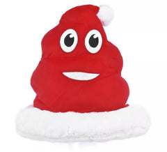 Lustiges Weihnachtsmütze-Poop-Emoticon