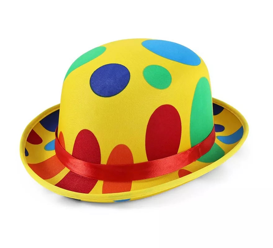 Translation missing: de.Sombrero de Payaso lunares multicolor adulto