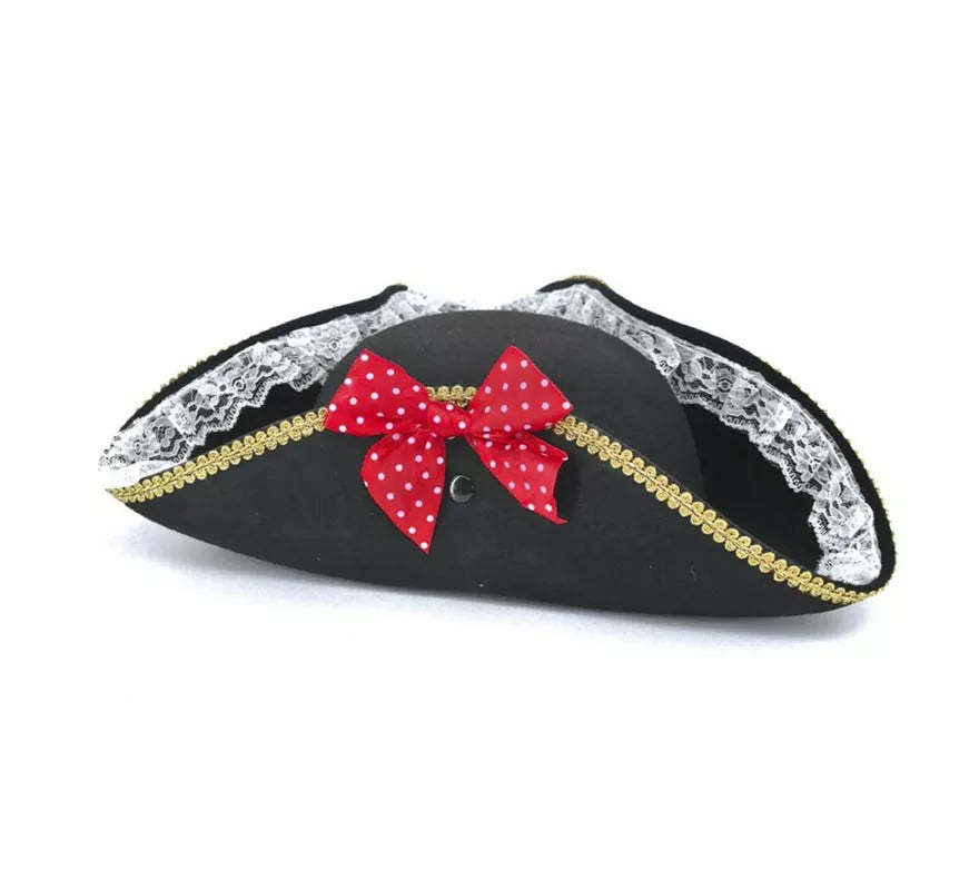 Translation missing: de.Sombrero de Pirata negro con lazo para mujer