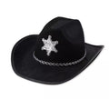 Sombrero de Sheriff negro con placa adulto
