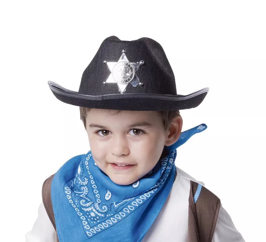 Translation missing: de.Sombrero de Sheriff Negro Infantil