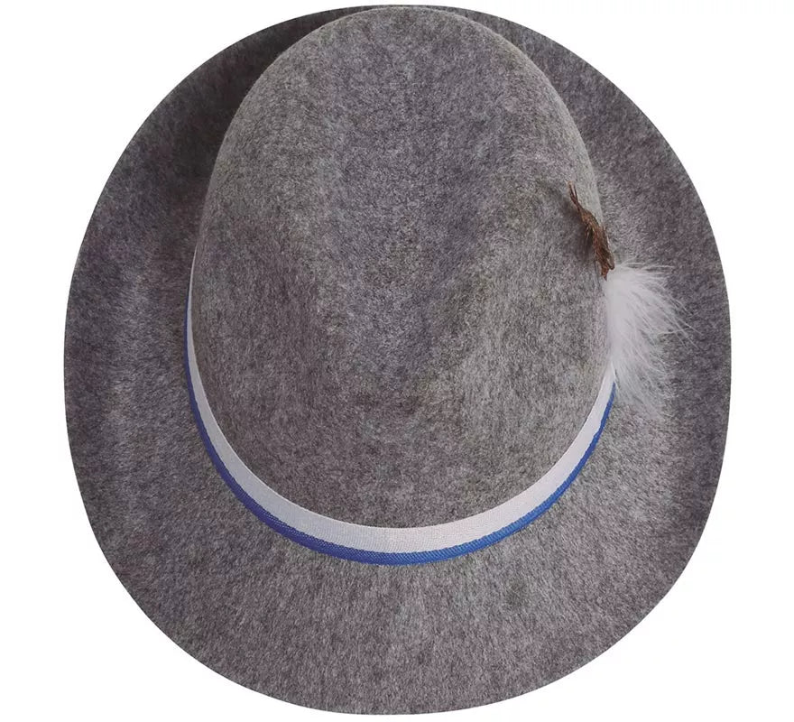 Translation missing: de.Sombrero de Tirolés gris con cinta azul