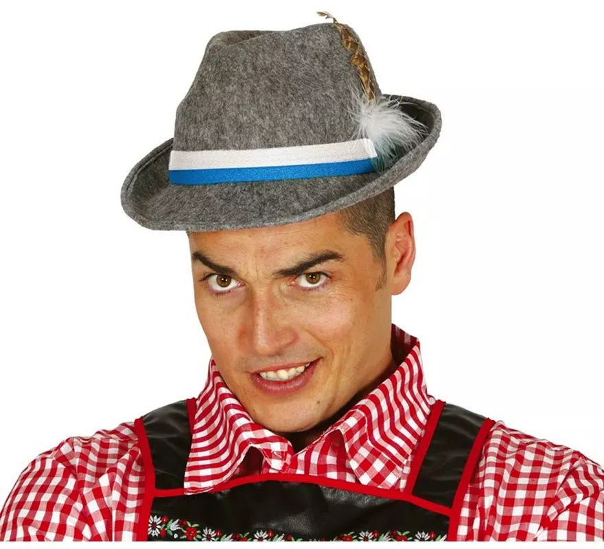 Translation missing: de.Sombrero de Tirolés gris con cinta azul
