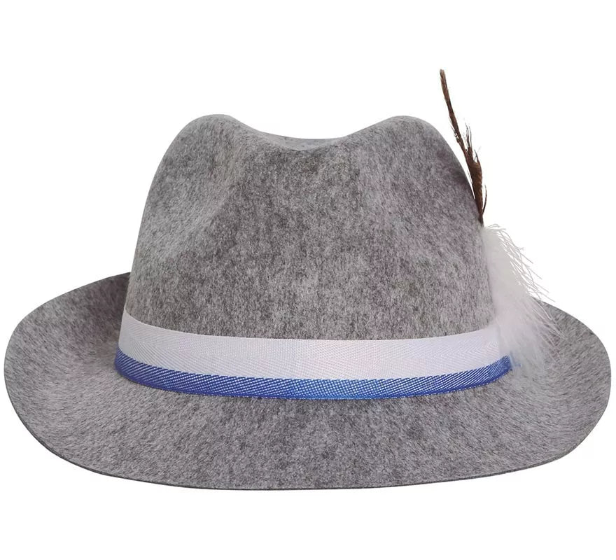 Translation missing: de.Sombrero de Tirolés gris con cinta azul