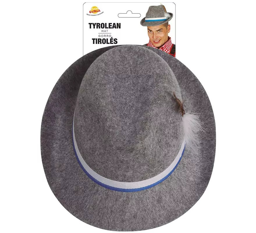 Translation missing: de.Sombrero de Tirolés gris con cinta azul