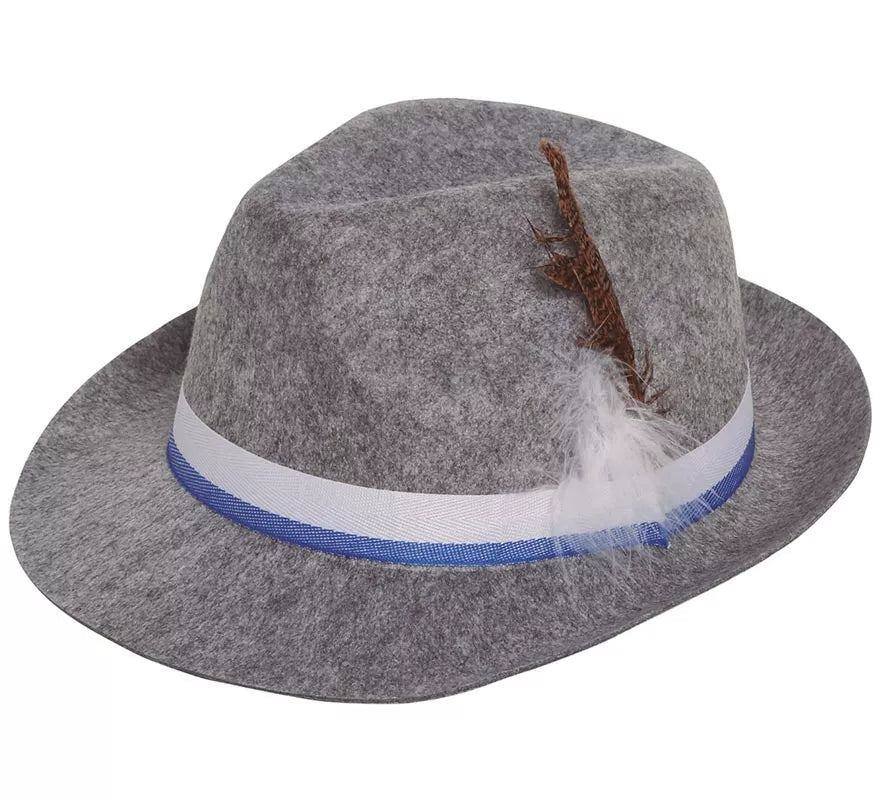 Translation missing: de.Sombrero de Tirolés gris con cinta azul