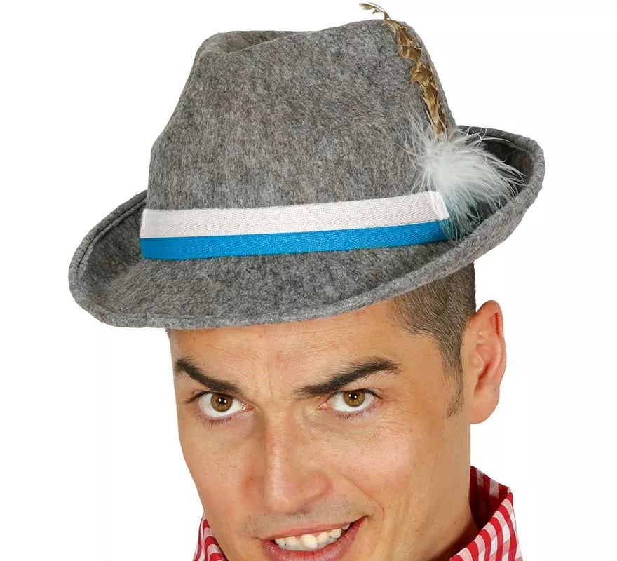 Translation missing: de.Sombrero de Tirolés gris con cinta azul