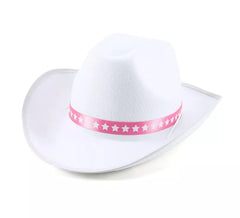 Weißer Cowgirl-Hut mit Erwachsenenband