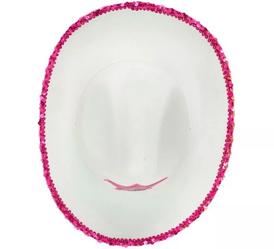 Translation missing: de.Sombrero de Vaquera blanco con Lentejuelas rosa