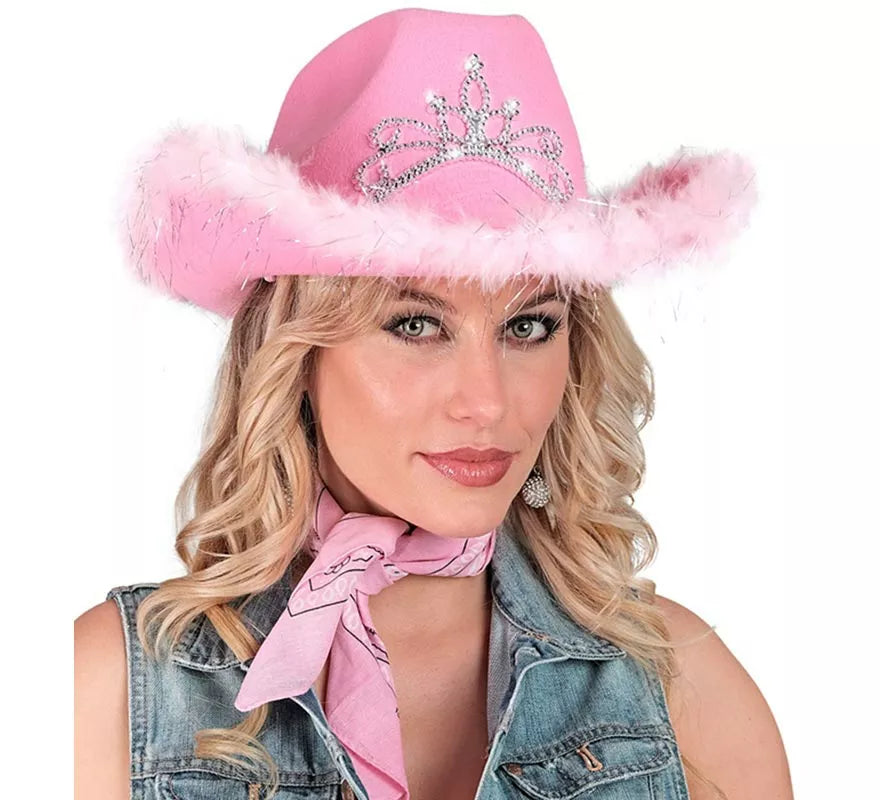 Translation missing: de.Sombrero de Vaquera con Tiara y Borde de Plumas en varios colores