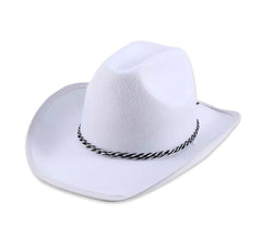 Weißer, schwarzer Cord-Cowboyhut für Erwachsene