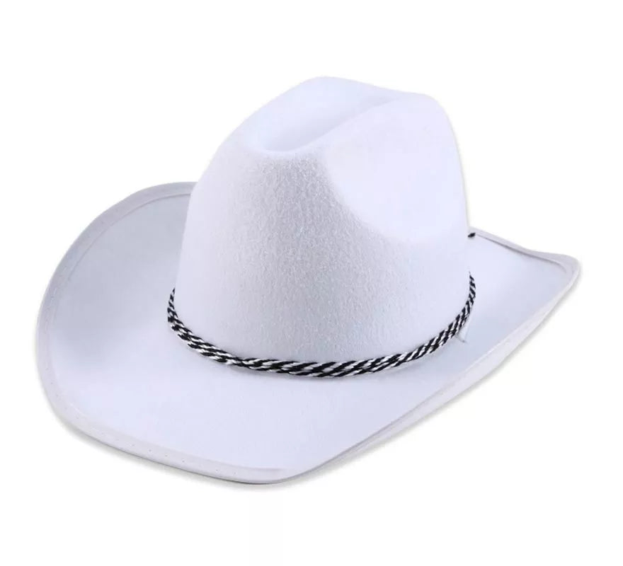 Translation missing: de.Sombrero de Vaquero blanco cordón negro infantil