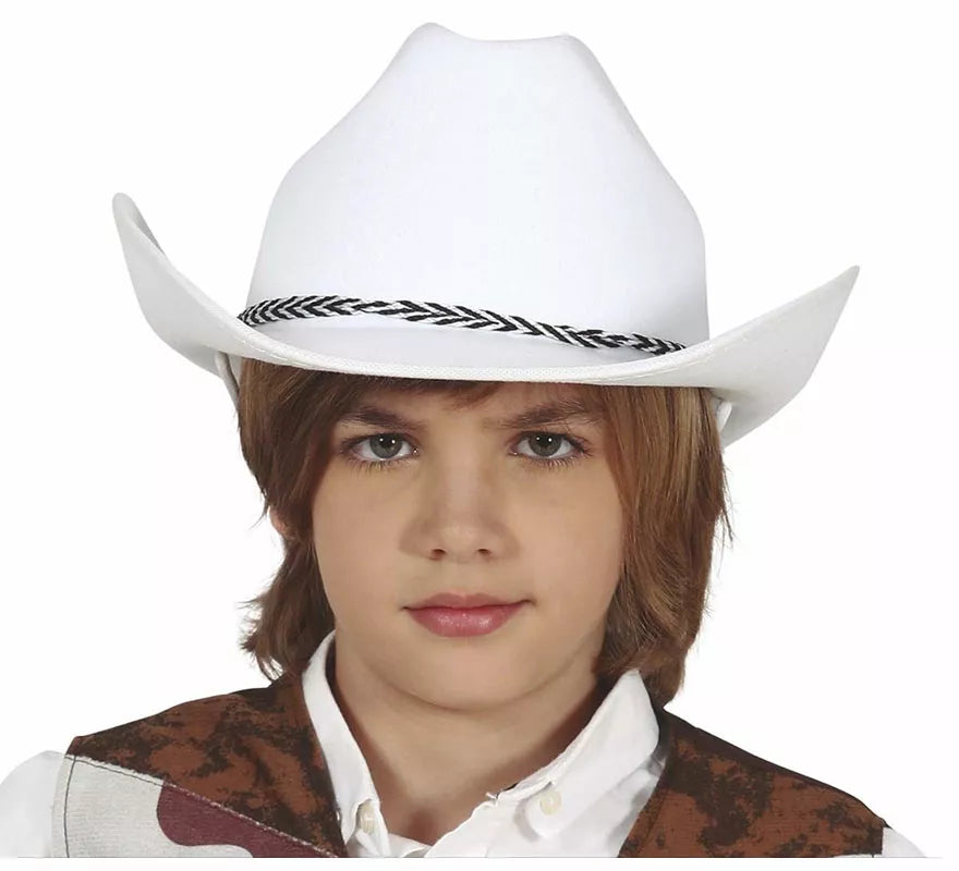 Translation missing: de.Sombrero de Vaquero Blanco de Fieltro Infantil