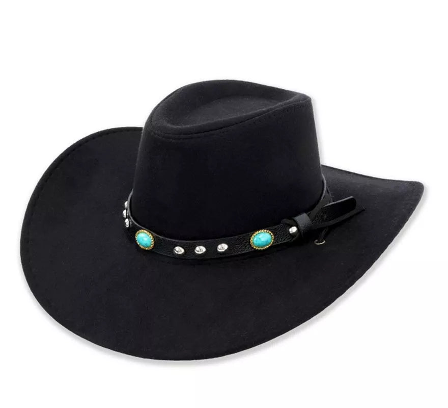 Translation missing: de.Sombrero de Vaquero con cinturón negro adulto