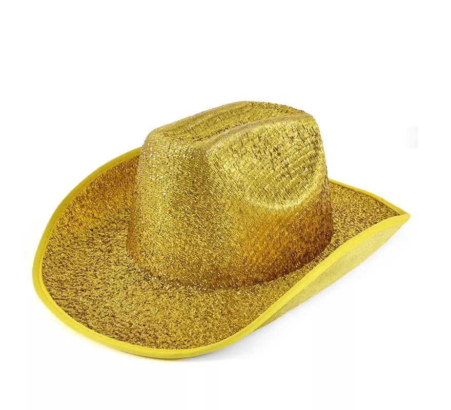 Translation missing: de.Sombrero de Vaquero Lame dorado adulto