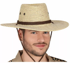 Cowboy- oder Explorer-Hut aus braunem Stoff