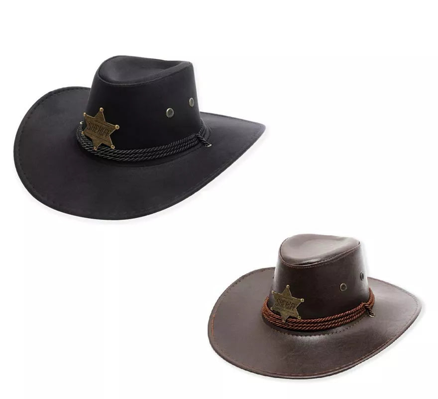 Translation missing: de.Sombrero de Vaquero Sheriff en varios colores adulto
