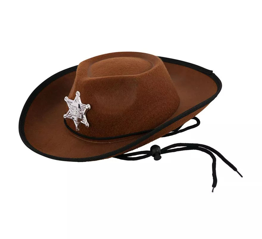 Translation missing: de.Sombrero de Vaquero Sheriff marrón infantil de 34x26x9 cm