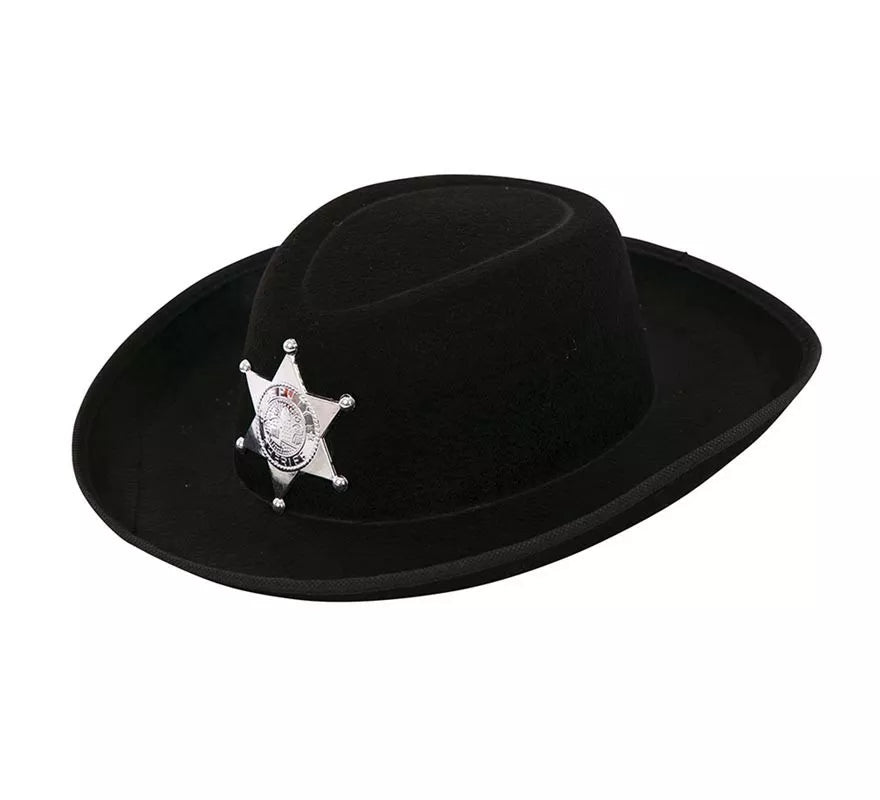 Translation missing: de.Sombrero de Vaquero Sheriff negro infantil de 34x26x9 cm