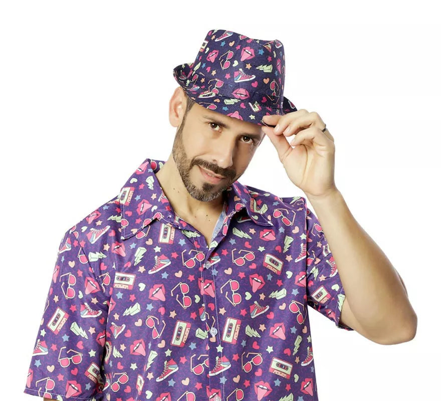 Translation missing: de.Sombrero Fedora lila de los Años 90 para hombre