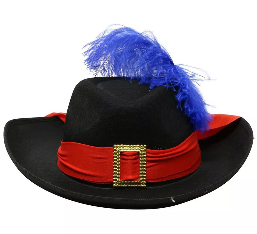 Sombrero fieltro negro de Mosquetero