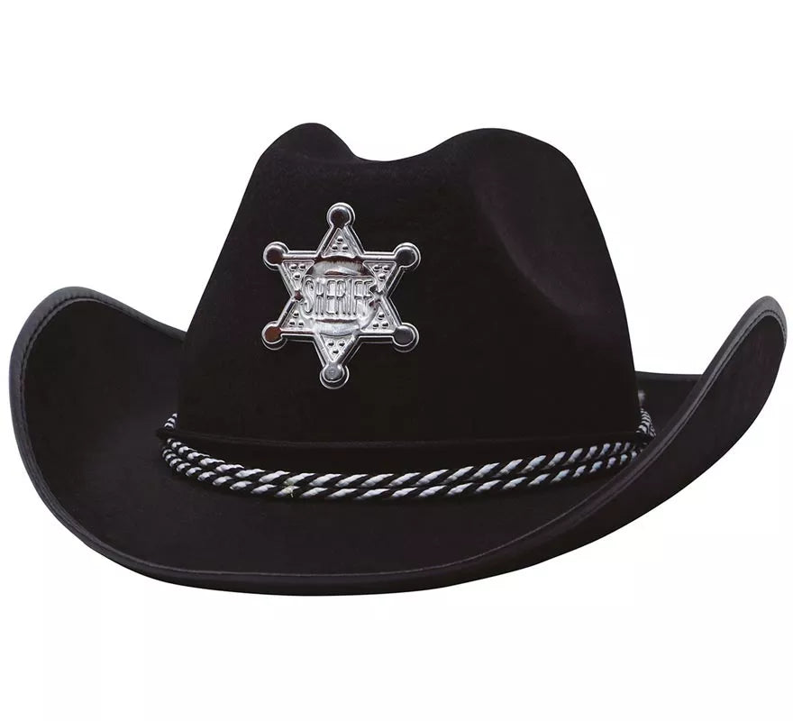 Sombrero fieltro Sheriff negro