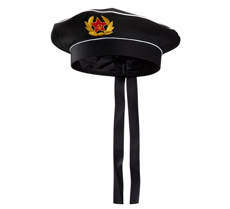 Translation missing: de.Sombrero Marinero Ruso Negro con Insignia