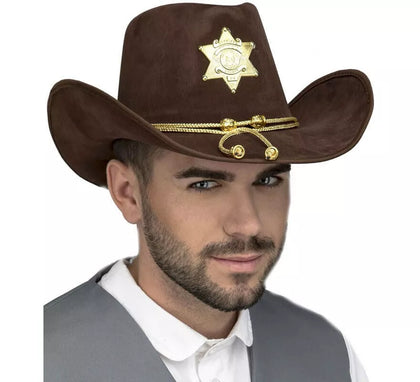 Sombrero Marrón de Sheriff con Estrella