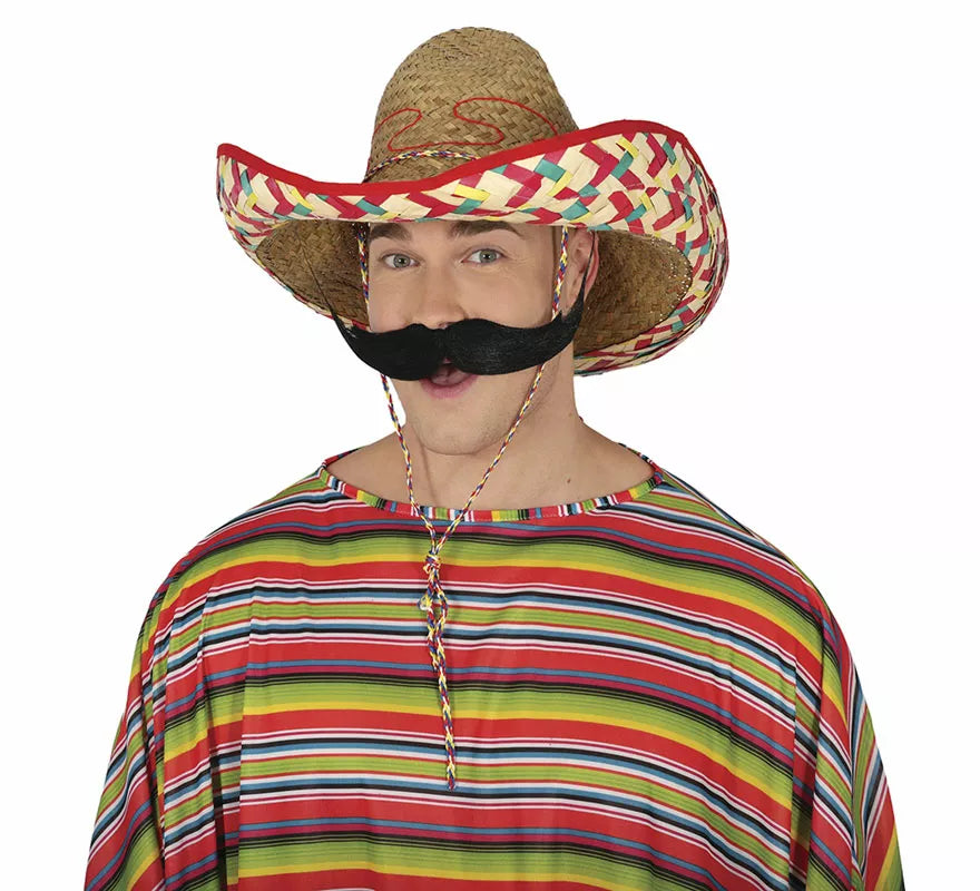 Translation missing: de.Sombrero Mexicano de paja decorado de 50 cm adulto