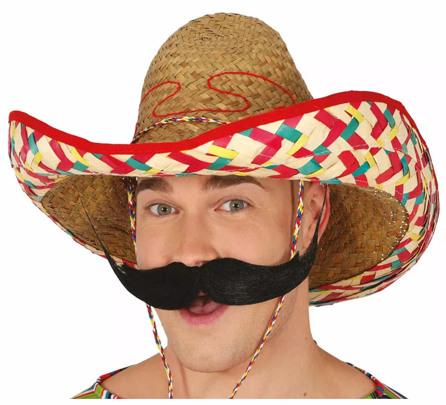 Translation missing: de.Sombrero Mexicano de paja decorado de 50 cm adulto