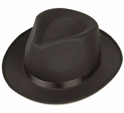 Sombrero Negro de Gánster Ajustable
