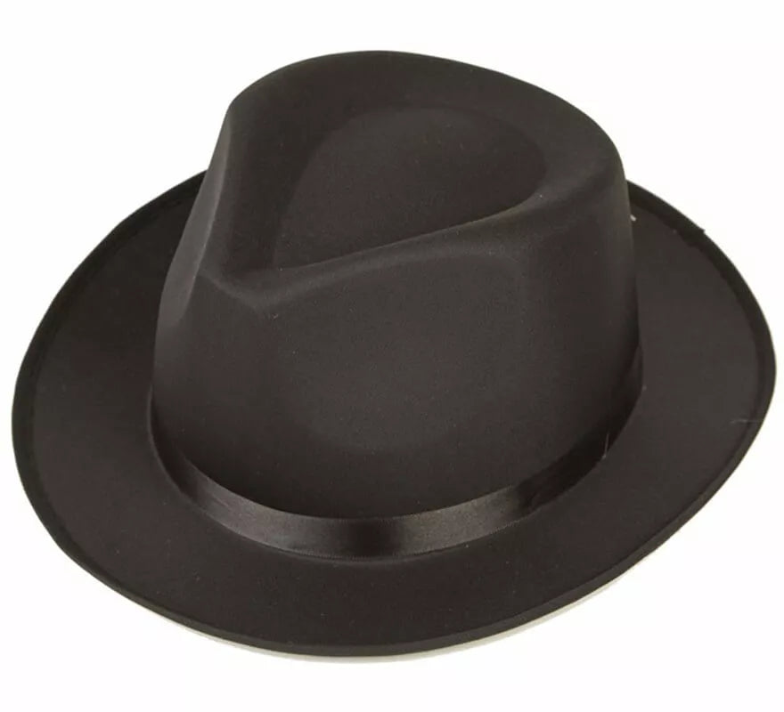 Translation missing: de.Sombrero Negro de Gánster Ajustable