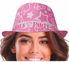 Party- Mädelshut mit rosa Sternen für Erwachsene