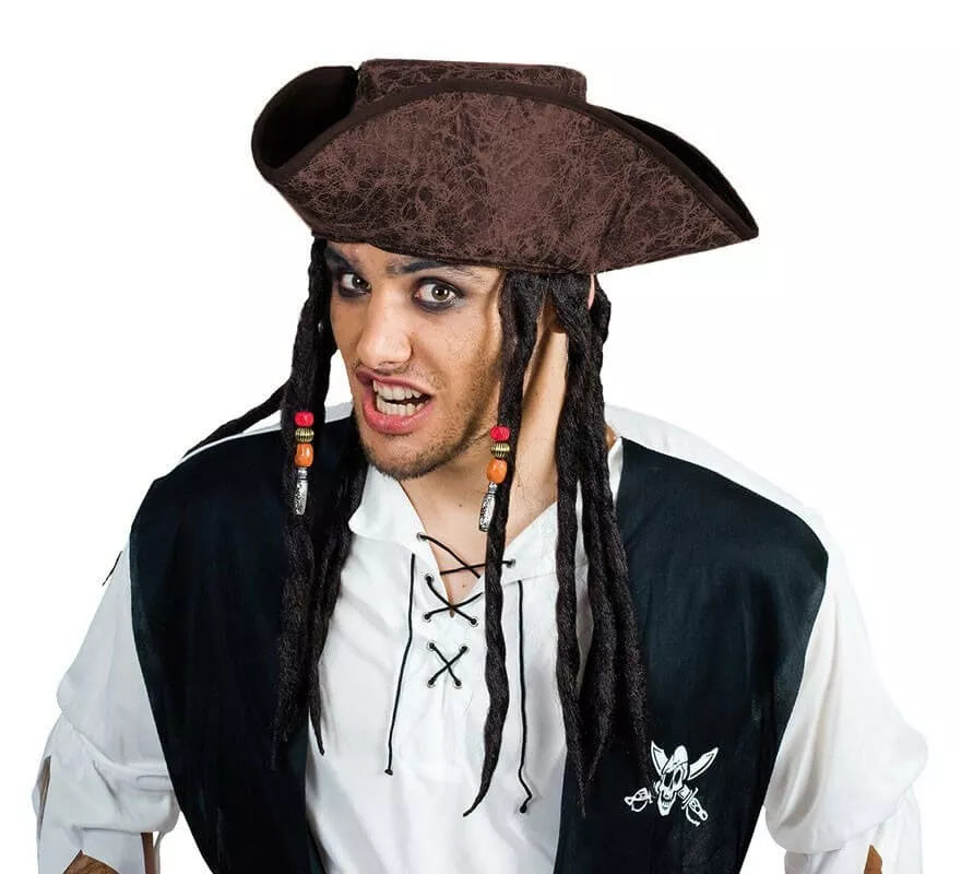 Translation missing: de.Sombrero Pirata marrón con Rastas