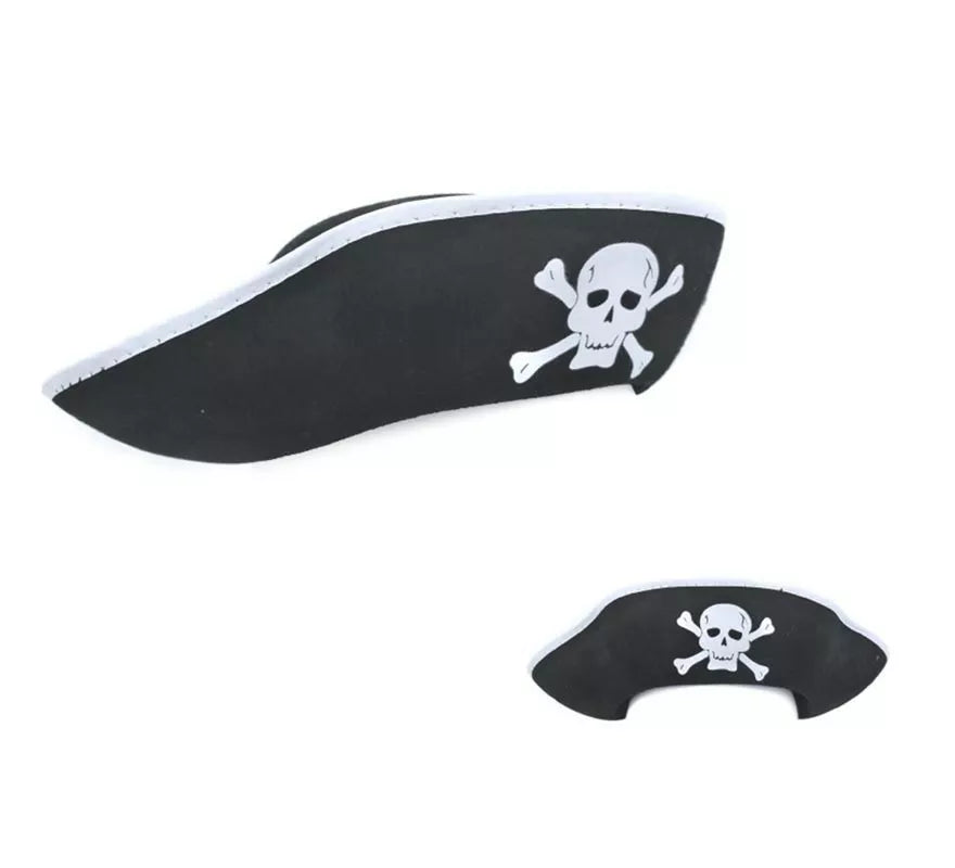 Translation missing: de.Sombrero Pirata negro con calavera adulto