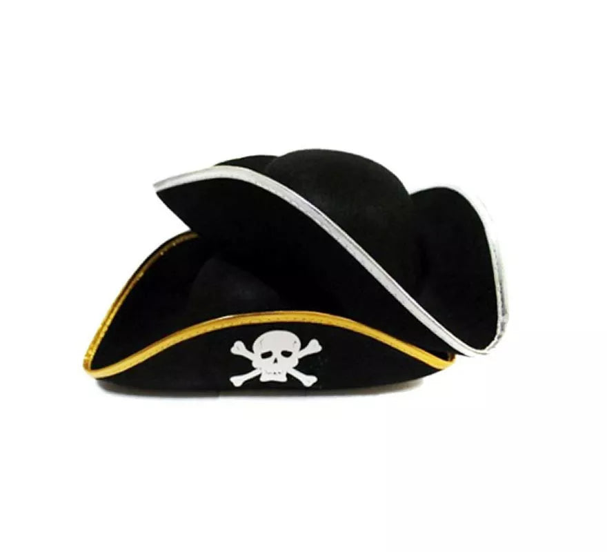 Translation missing: de.Sombrero Pirata negro con calavera infantil colores surtidos