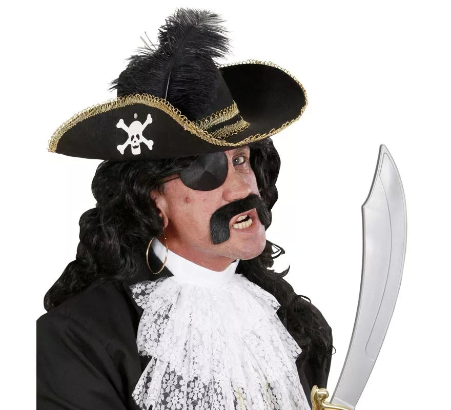 Translation missing: de.Sombrero Pirata negro con Pluma de fieltro